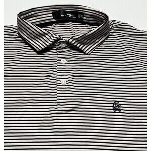 RLX Ralph Lauren Polo Golf Mens Size XXL Shirt Short Sleeve Striped Casual LOGO*